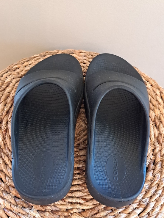 OOFOS Unisex Black Recovery Activewear/Athleisure/Gym Rubber Slides M8/W10 main image 6